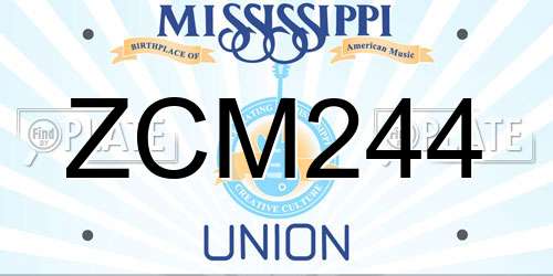 ZCM244 Mississippi License Plate