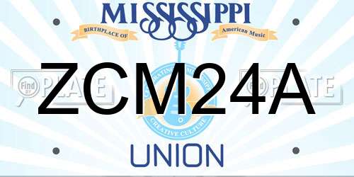 ZCM24A Mississippi License Plate