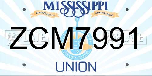 ZCM7991 Mississippi License Plate