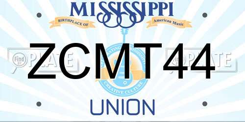 ZCMT44 Mississippi License Plate