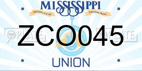 ZCO045 Mississippi License Plate