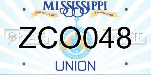 ZCO048 Mississippi License Plate