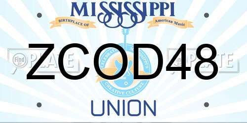 ZCOD48 Mississippi License Plate