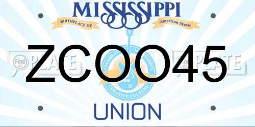 ZCOO45 Mississippi License Plate
