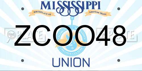 ZCOO48 Mississippi License Plate