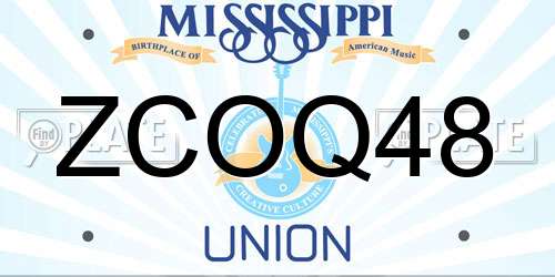 ZCOQ48 Mississippi License Plate