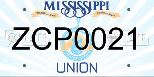 ZCP0021 Mississippi License Plate