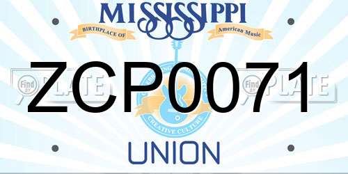 ZCP0071 Mississippi License Plate