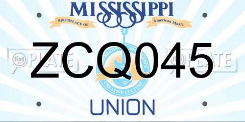 ZCQ045 Mississippi License Plate
