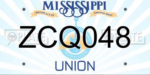 ZCQ048 Mississippi License Plate