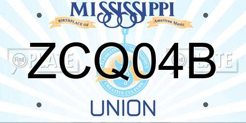 ZCQ04B Mississippi License Plate