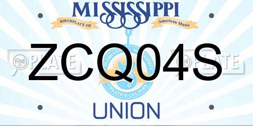 ZCQ04S Mississippi License Plate