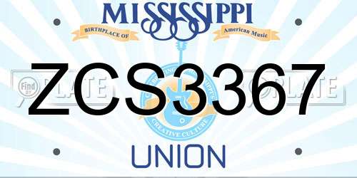 ZCS3367 Mississippi License Plate