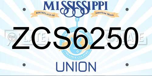 ZCS6250 Mississippi License Plate