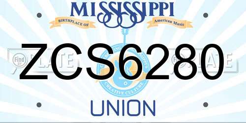 ZCS6280 Mississippi License Plate