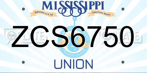 ZCS6750 Mississippi License Plate