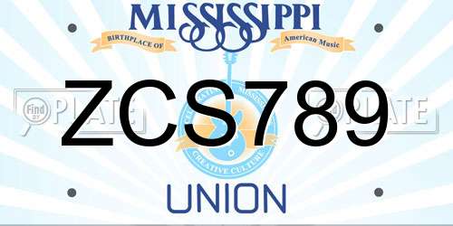 ZCS789 Mississippi License Plate
