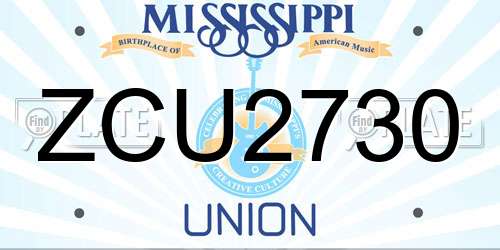 ZCU2730 Mississippi License Plate