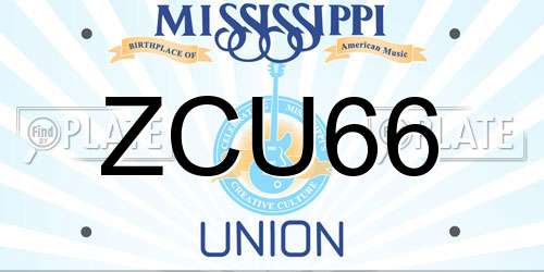 ZCU66 Mississippi License Plate