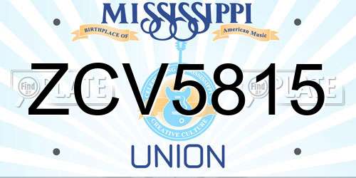 ZCV5815 Mississippi License Plate