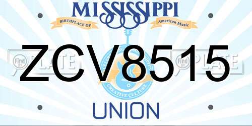 ZCV8515 Mississippi License Plate