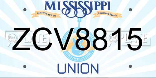 ZCV8815 Mississippi License Plate