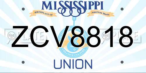 ZCV8818 Mississippi License Plate