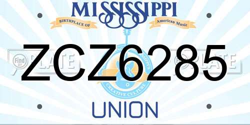 ZCZ6285 Mississippi License Plate