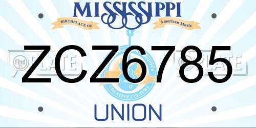 ZCZ6785 Mississippi License Plate