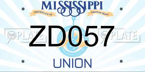 ZD057 Mississippi License Plate