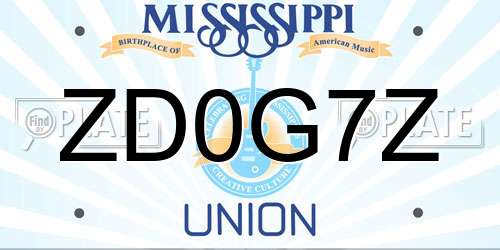 ZD0G7Z Mississippi License Plate