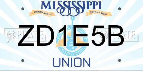 ZD1E5B Mississippi License Plate