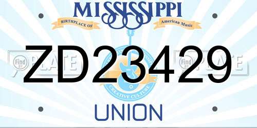 ZD23429 Mississippi License Plate