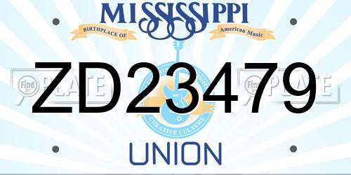 ZD23479 Mississippi License Plate