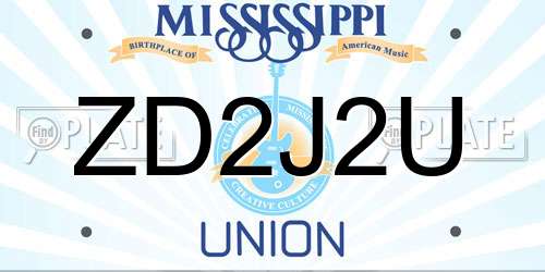 ZD2J2U Mississippi License Plate