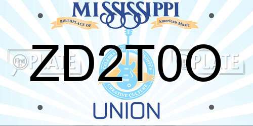 ZD2T0O Mississippi License Plate