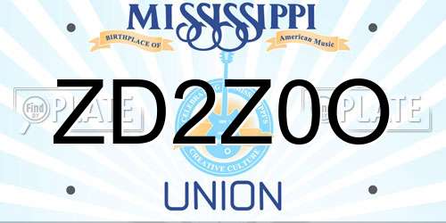 ZD2Z0O Mississippi License Plate