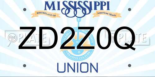 ZD2Z0Q Mississippi License Plate