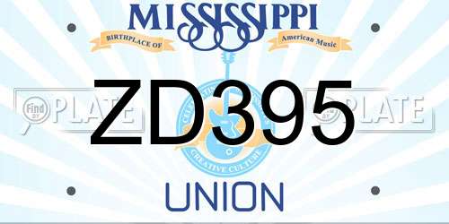 ZD395 Mississippi License Plate