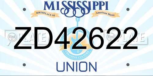 ZD42622 Mississippi License Plate