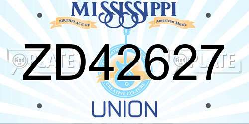 ZD42627 Mississippi License Plate
