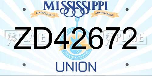ZD42672 Mississippi License Plate