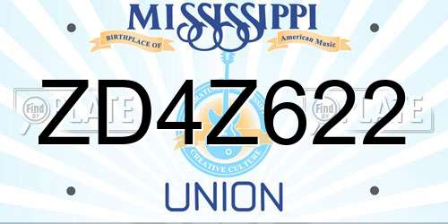 ZD4Z622 Mississippi License Plate