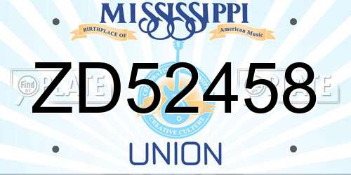 ZD52458 Mississippi License Plate