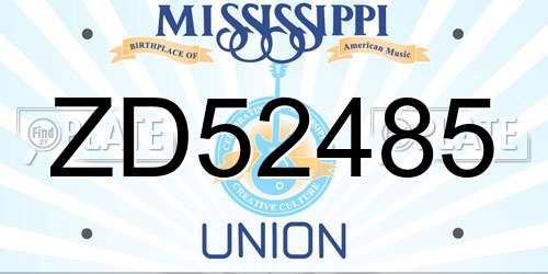 ZD52485 Mississippi License Plate