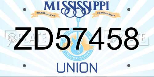ZD57458 Mississippi License Plate