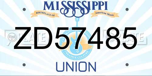 ZD57485 Mississippi License Plate