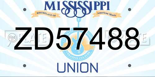 ZD57488 Mississippi License Plate
