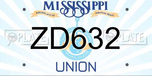 ZD632 Mississippi License Plate