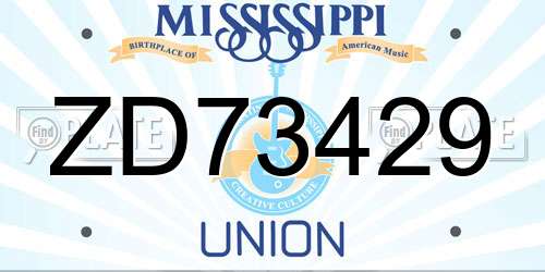 ZD73429 Mississippi License Plate